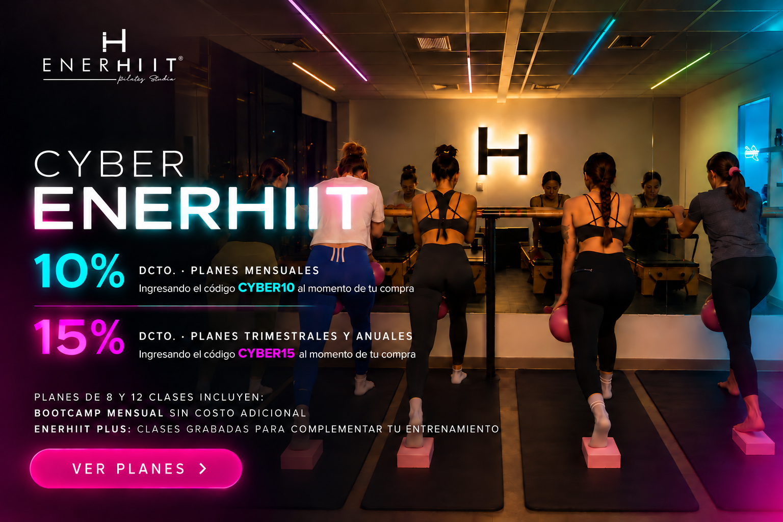 Cyber EnerHIIT: descuentos en planes mensuales, trimestrales y anuales